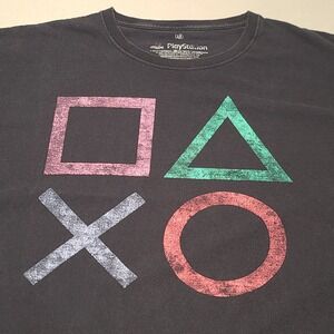 PlayStation Graphic T-Shirt Men 3XL Black Ripple Junction Controller Symbols Tee